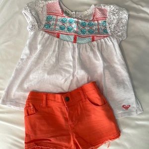 Roxy girl matching shirt and shorts